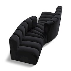 Arc Black Velvet Modular Sofa