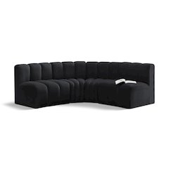 Arc Black Velvet Modular Sofa