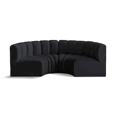Arc Black Velvet Modular Sofa
