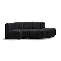 Arc Black Velvet Modular Sofa