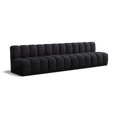 Arc Black Velvet Modular Sofa