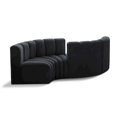 Arc Black Velvet Modular Sofa