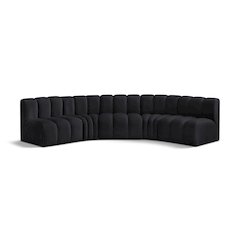 Arc Black Velvet Modular Sofa