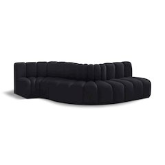 Arc Black Velvet Modular Sofa