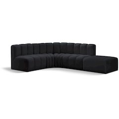 Arc Black Velvet Modular Sofa