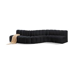 Arc Black Velvet Modular Sofa