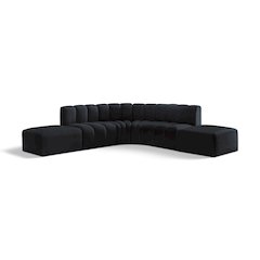Arc Black Velvet Modular Sofa