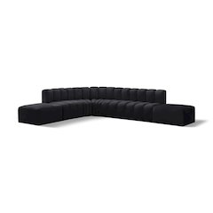 Arc Black Velvet Modular Sofa