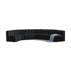 Arc Black Velvet Modular Sofa