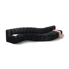 Arc Black Velvet Modular Sofa