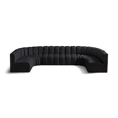 Arc Black Velvet Modular Sofa