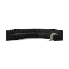 Arc Black Velvet Modular Sofa