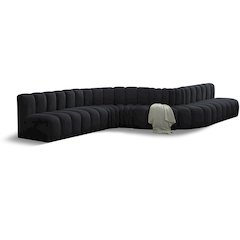 Arc Black Velvet Modular Sofa