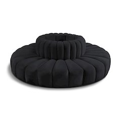 Arc Black Velvet Modular Sofa
