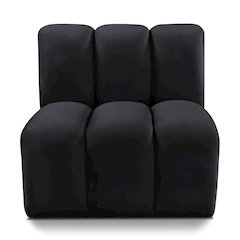 Arc Black Velvet Straight Chair