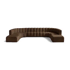 Arc Brown Velvet Modular Sofa