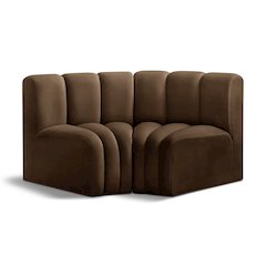 Arc Brown Velvet Modular Sofa