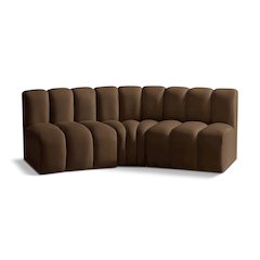 Arc Brown Velvet Modular Sofa