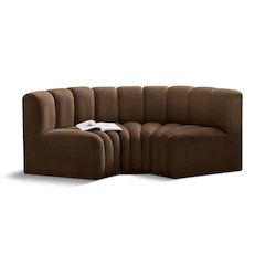 Arc Brown Velvet Modular Sofa