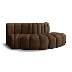 Arc Brown Velvet Modular Sofa