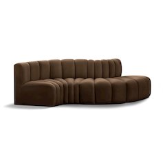 Arc Brown Velvet Modular Sofa