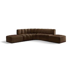 Arc Brown Velvet Modular Sofa