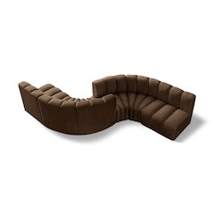 Arc Brown Velvet Modular Sofa