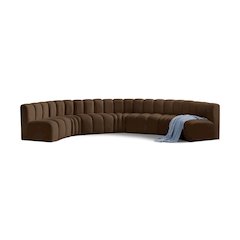 Arc Brown Velvet Modular Sofa