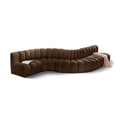 Arc Brown Velvet Modular Sofa