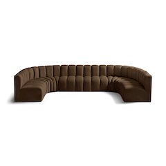 Arc Brown Velvet Modular Sofa
