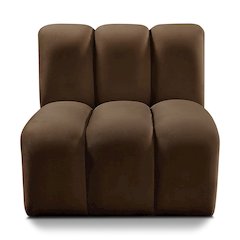 Arc Brown Velvet Straight Chair