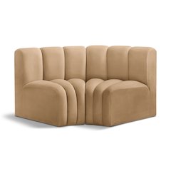 Arc Camel Velvet Modular Sofa