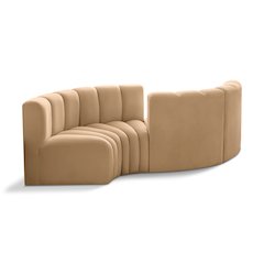 Arc Camel Velvet Modular Sofa