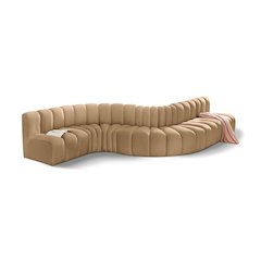 Arc Camel Velvet Modular Sofa