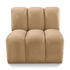 Arc Camel Velvet Straight Chair