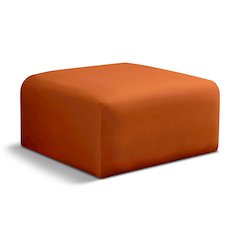 Arc Cognac Velvet Ottoman