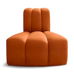 Arc Cognac Velvet Reverse Corner
