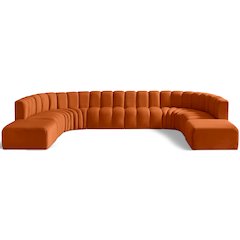 Arc Cognac Velvet Modular Sofa