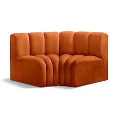 Arc Cognac Velvet Modular Sofa