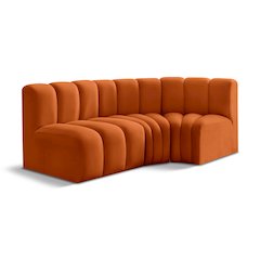 Arc Cognac Velvet Modular Sofa