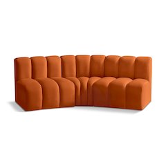 Arc Cognac Velvet Modular Sofa
