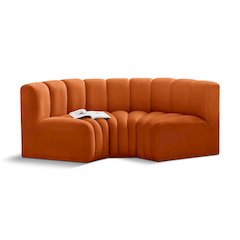 Arc Cognac Velvet Modular Sofa