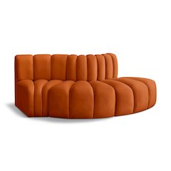Arc Cognac Velvet Modular Sofa