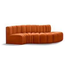 Arc Cognac Velvet Modular Sofa
