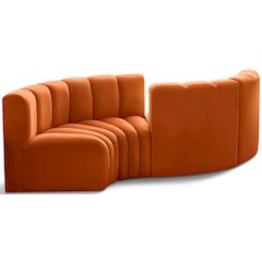 Arc Cognac Velvet Modular Sofa