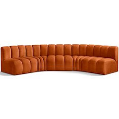 Arc Cognac Velvet Modular Sofa