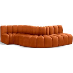 Arc Cognac Velvet Modular Sofa