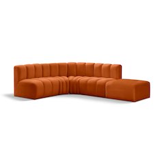 Arc Cognac Velvet Modular Sofa