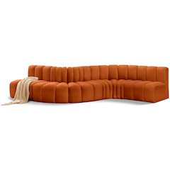 Arc Cognac Velvet Modular Sofa