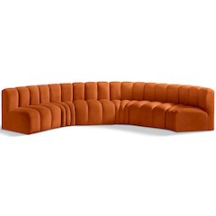 Arc Cognac Velvet Modular Sofa